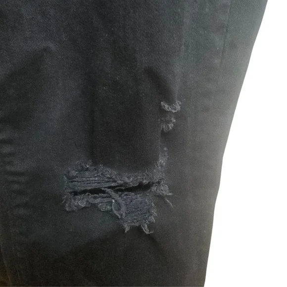 MOTHER Looker Ankle Fray Skinny Jeans 27 Black Distressed - Picture 3 of 16